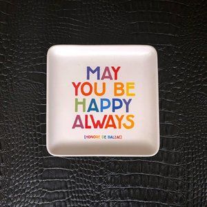 Colorful Happy Message Ceramic Catchall Dish